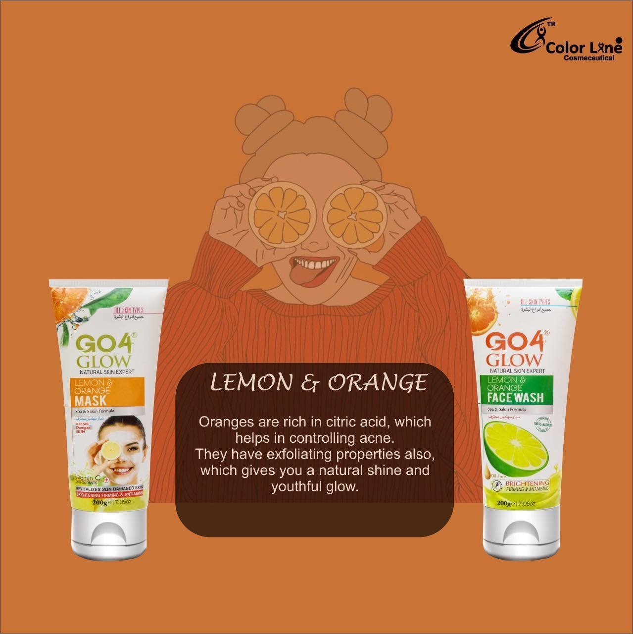 Go4Glow Orange Mask & Lemon Face Wash Deal (Pack of 2)