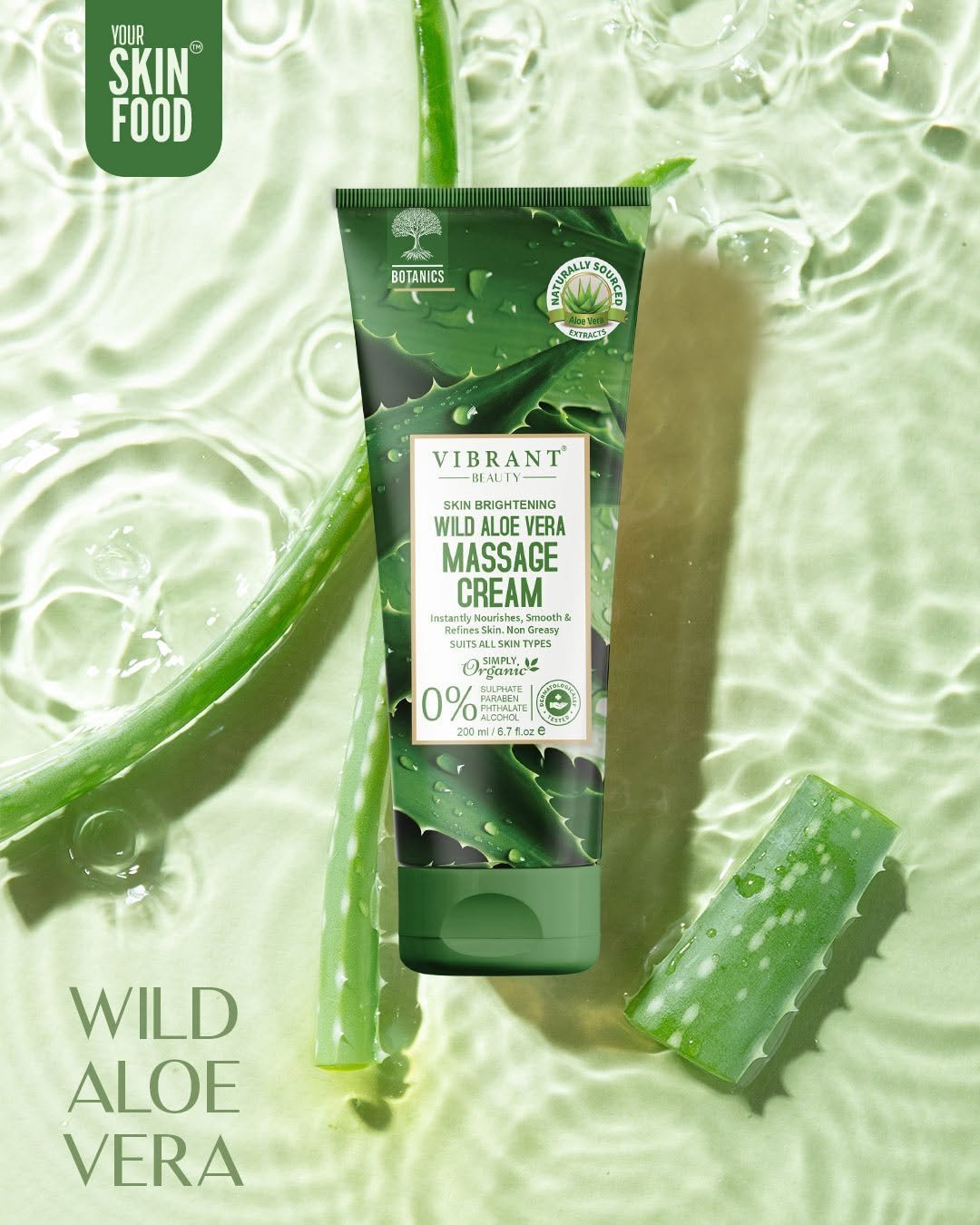 Vibrant Beauty Wild Aloe Vera Massage Cream (200ml)