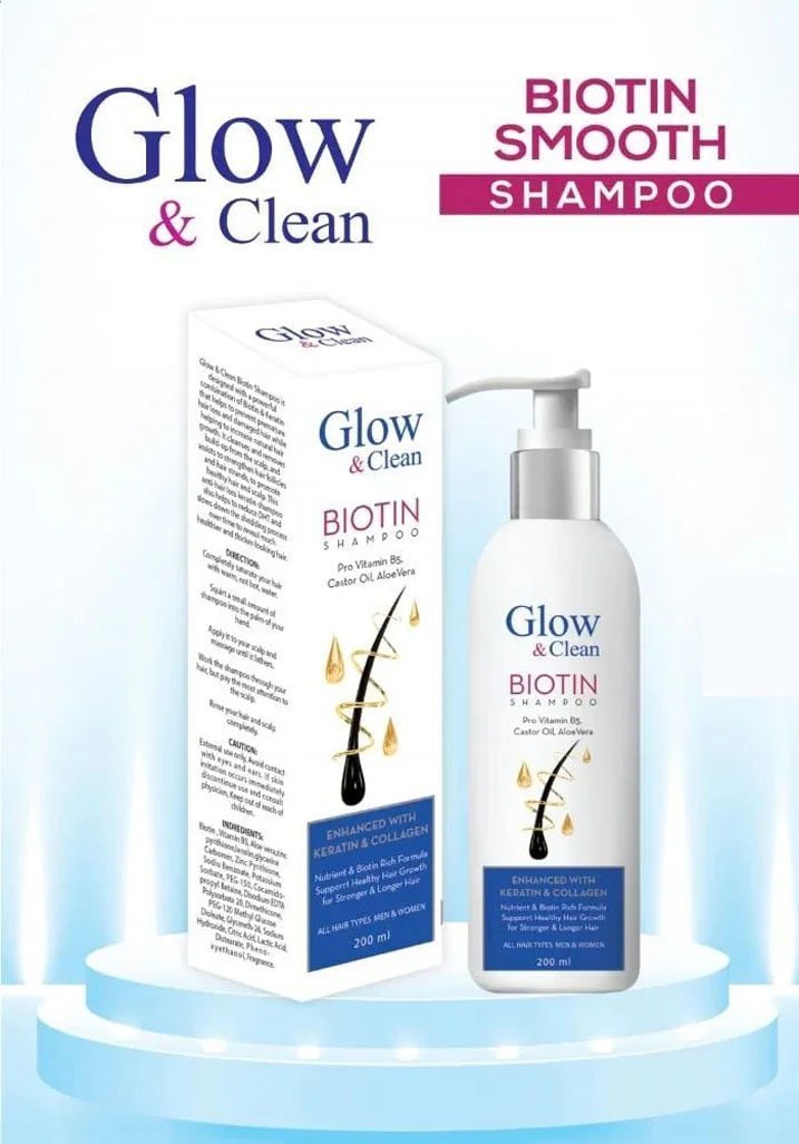 Glow & Clean Biotin Smooth Shampoo (Nourish, Strengthen & Smoother Hair)