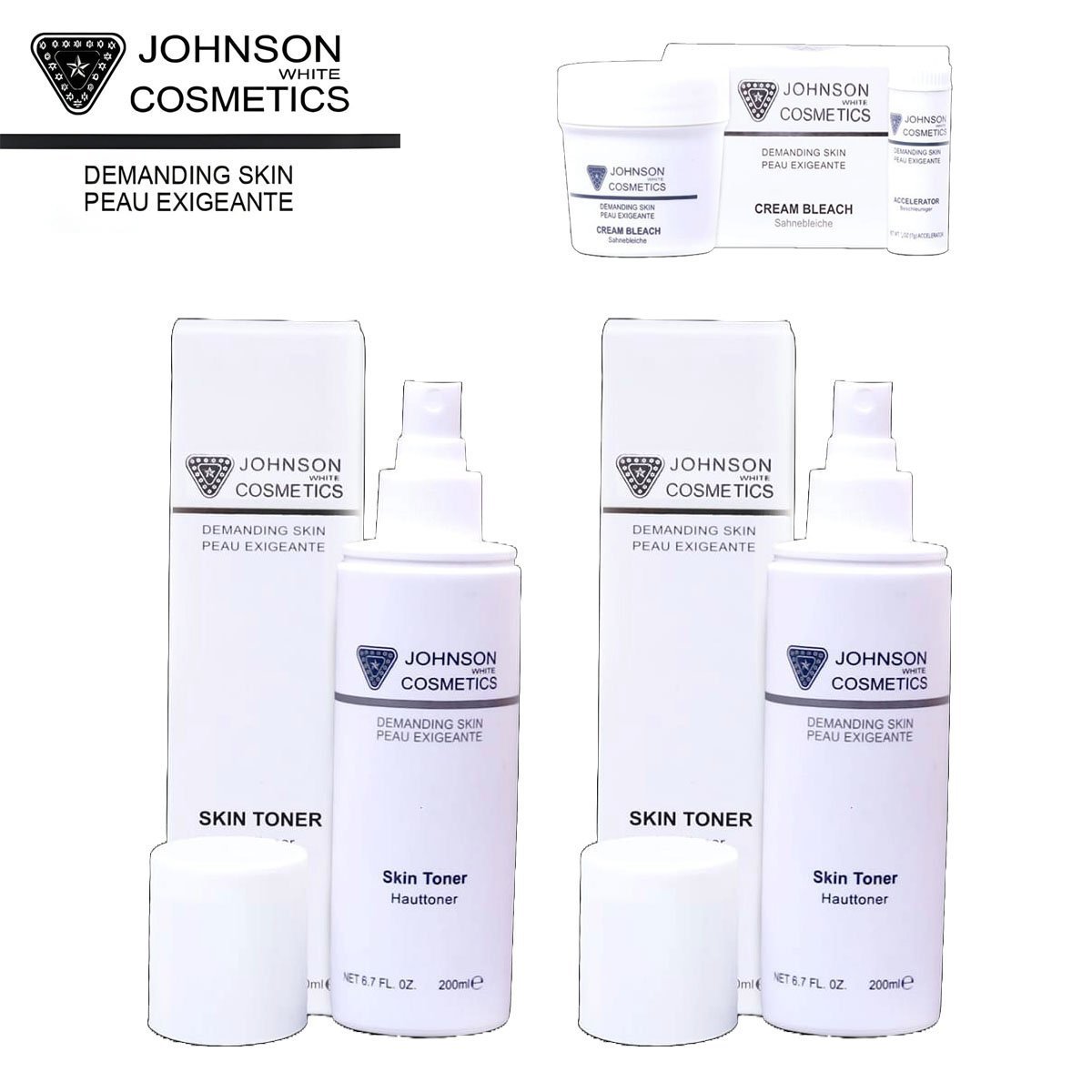 BUY 2 Johnson White Skin Toner GET Bleach Cream (28gm) FREE
