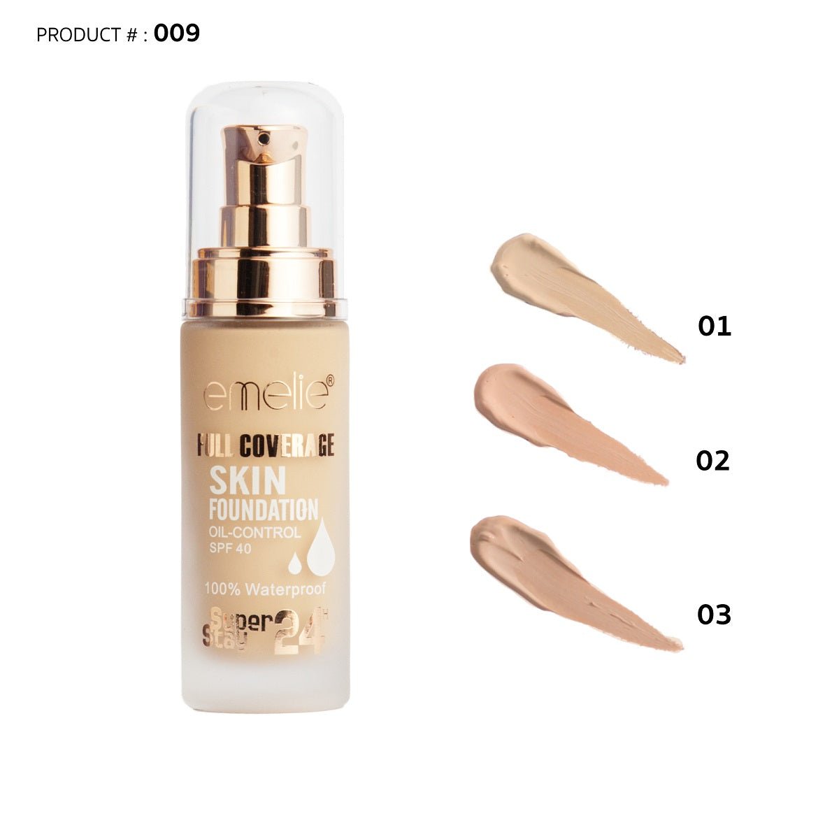 Emelie Paris Full Coverage Skin Foundation Shade #02 (30ml)