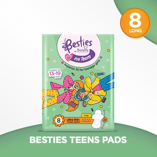Besties By Butterfly Breathables Teens Regular 8 Pcs