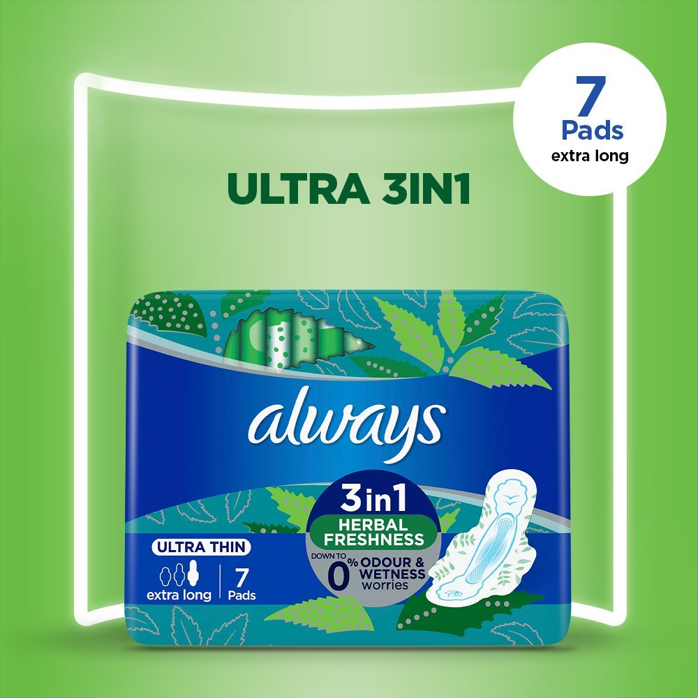 Always Ultra Thin Sanitary Pads Extra Long Single 7 Pads