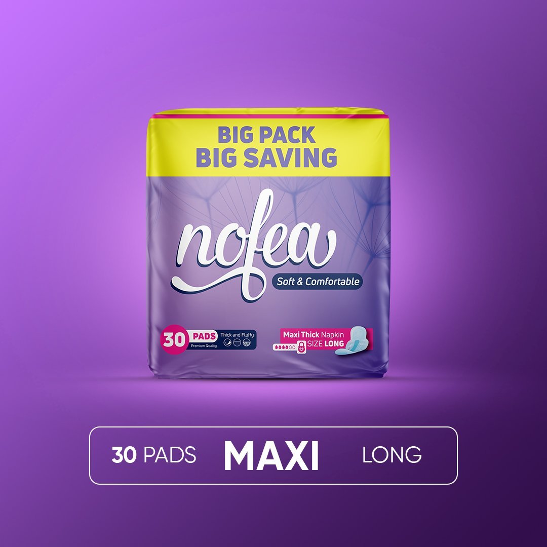 Nofea Napkins Sanitary Pads Maxi Thick Long 30 Pads