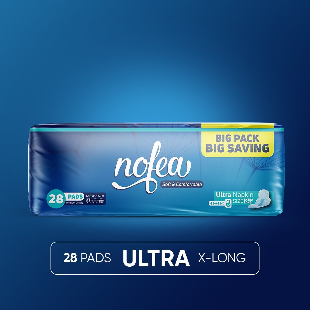 Nofea Napkins Sanitary Pads Ultra Extra Long Big Pack 28 Pads