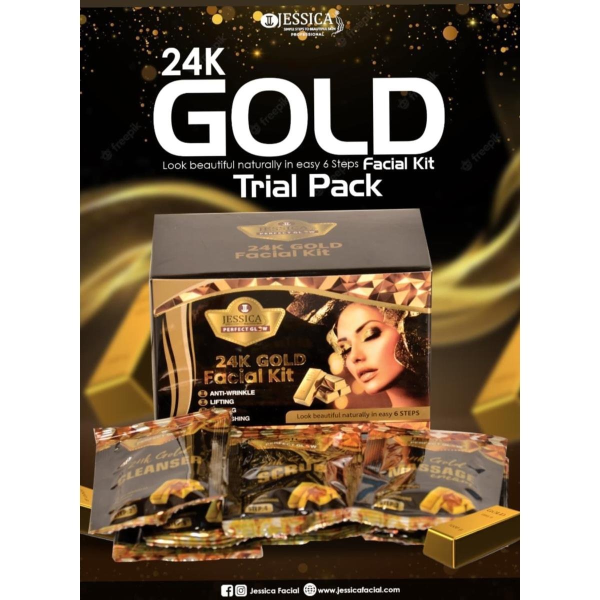 Jessica 24K Gold Facial Trial Kit Small (6 Sachets)