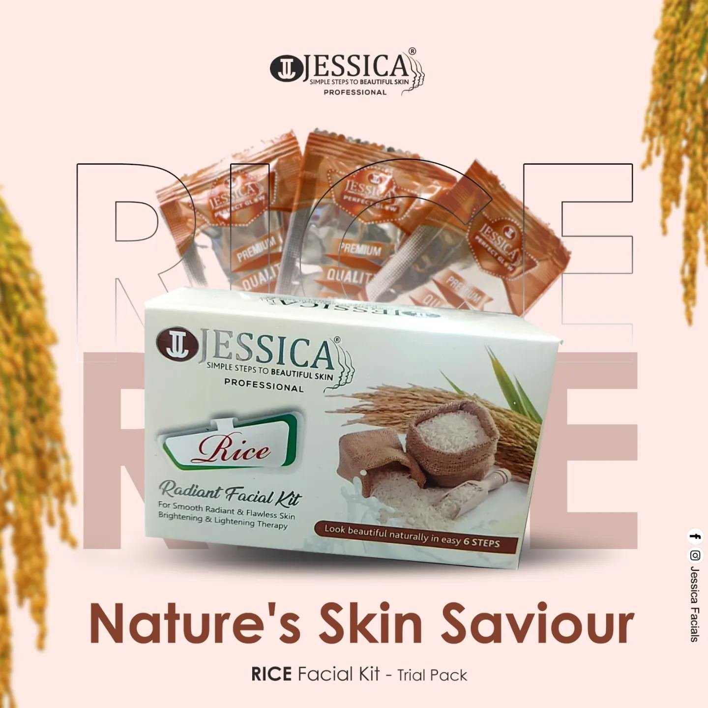Jessica Rice Facial Trial Kit For Smooth Radiant & Flawless Skin (6 Sachets)