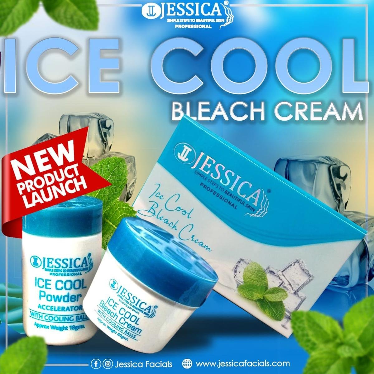 Jessica Ice Bleach Cream & Activator (80gm) Student Pack