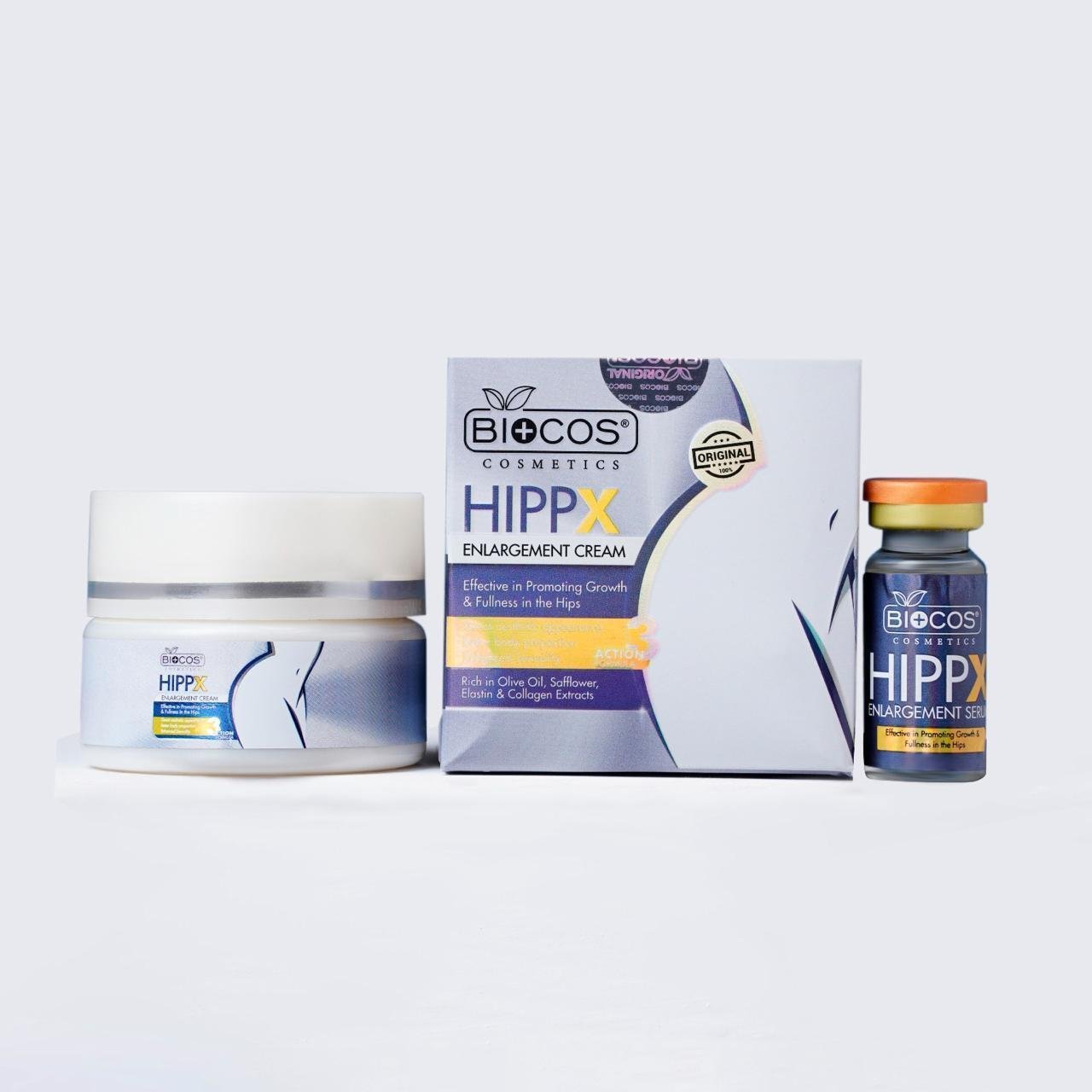 Biocos HIPPX Enlargement Cream Buttocks Lifting & Firming, Reduces Sagging with Shea Butter, Hyaluronic Acid & Almond Oil, Enhances Fullness & Smoothness (44gm)