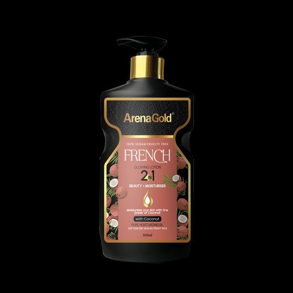 Arena Gold French Glowing Lotion 2in1 With Coconut Pure Moisturizing Oil (500ml)