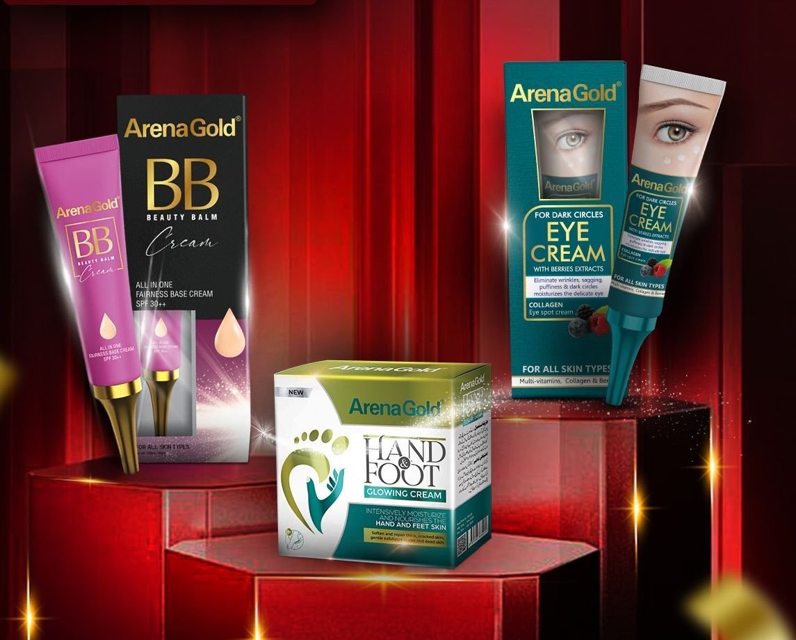 Arena Gold Bundle For Beautiful Skin (BB Cream + Hand & Foot Cream + Eye Cream
