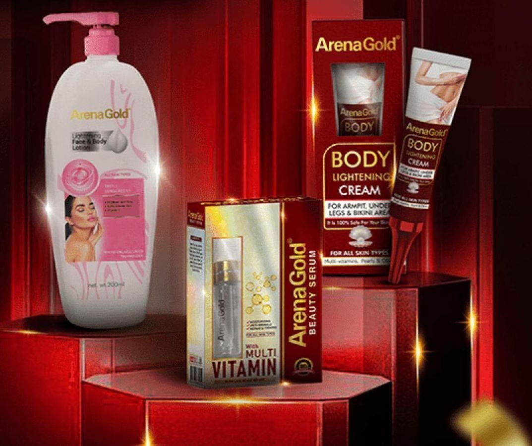 Arena Gold Skin Savior Bundle Vitamin Serum (5ml) + Face & Body Lotion (500ml) + Body Lightening Cream (25gm)