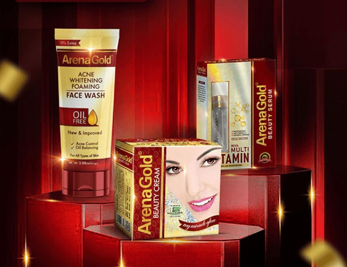 Arena Gold Flawless Beauty Bundle (Acne Face Wash + Beauty Cream + Beauty Serum)