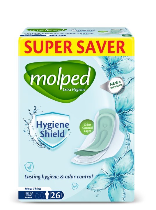 Molped Maxi Hygiene Shield Extra Long Trio Pack (26 Pads)