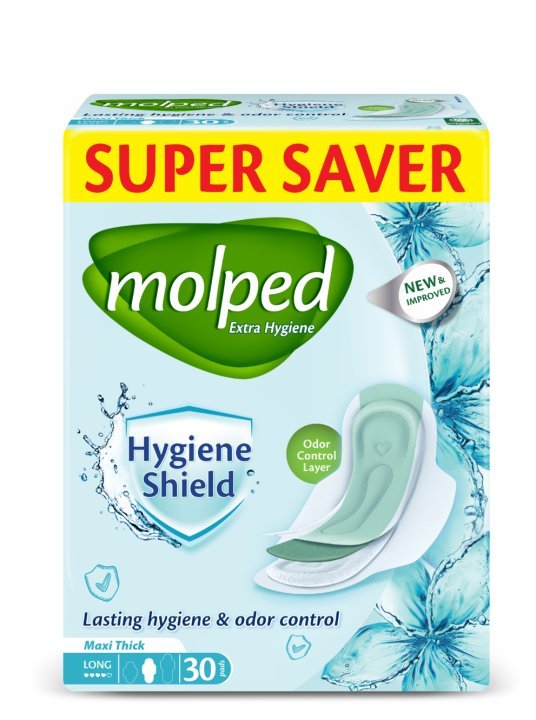 Molped Maxi Hygiene Shield Long Trio Pack (30 Pads)