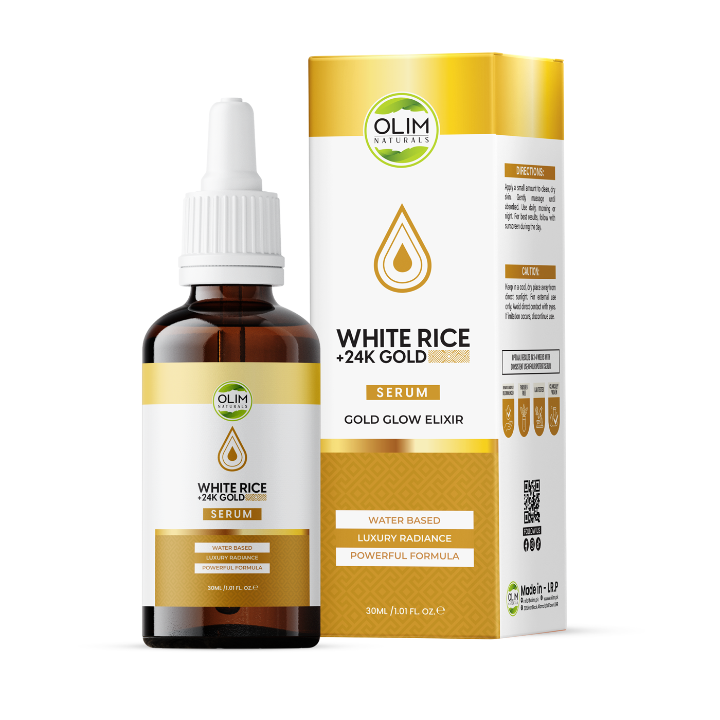 Olim Naturals 24k Gold + White Rice Serum