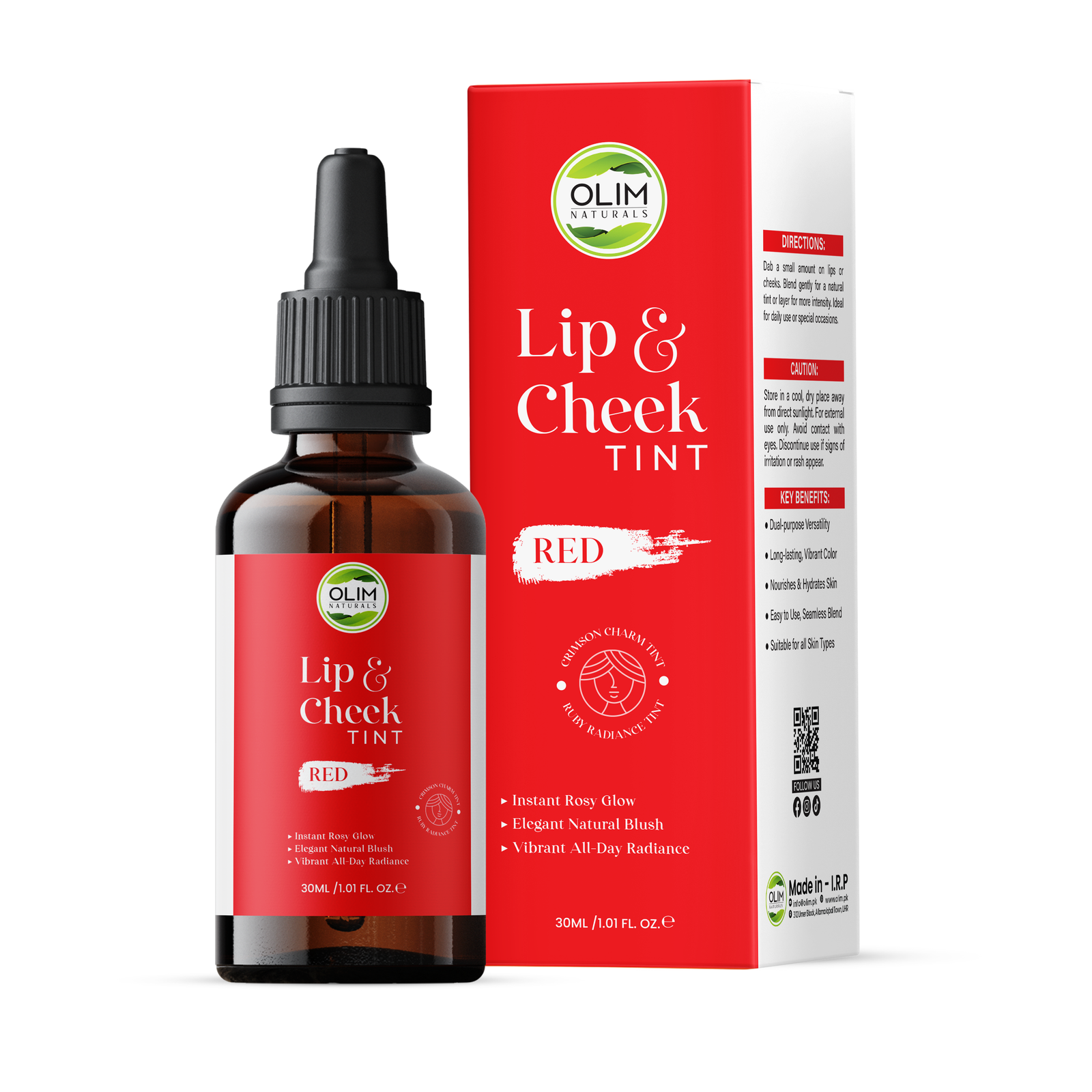 Olim Naturals Lip And Cheek Tint Red