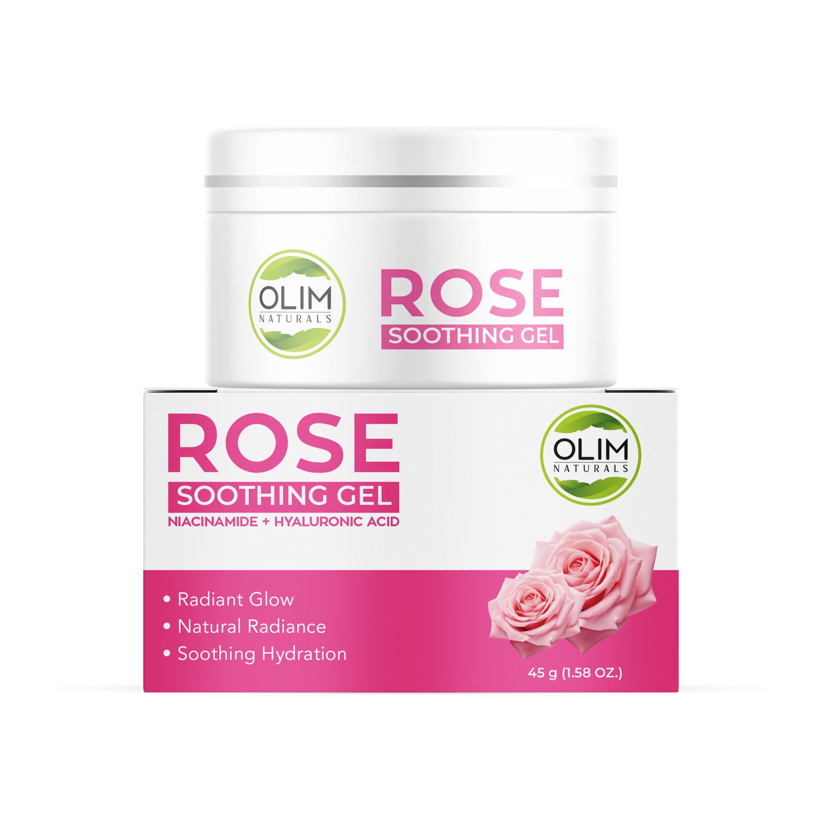 Olim Naturals Niacinamide + Hyaluronic Acid + Rose Moisturizing Gel