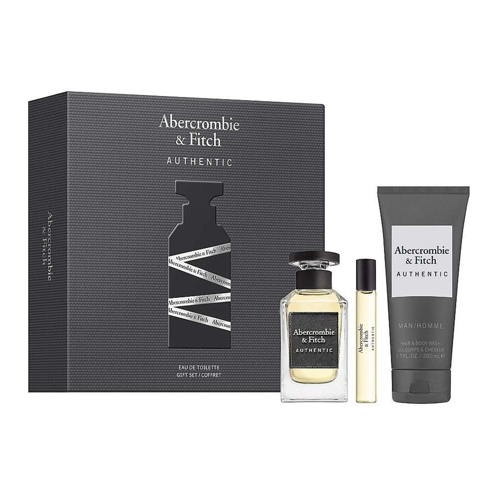 Abercrombie & Fitch Authentic Men Set Eau De Toilette (100ml) + Eau De Toilette (15ml) + Body Wash (200ml)