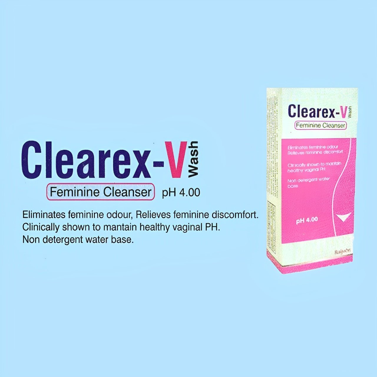 Rayuon Skincare Clearex-V Wash Feminine Cleanser (90ml) Eliminates Feminine Odour, Relieves Feminine Discomfort, Clinically Shown to Maintain Healthy Vaginal PH