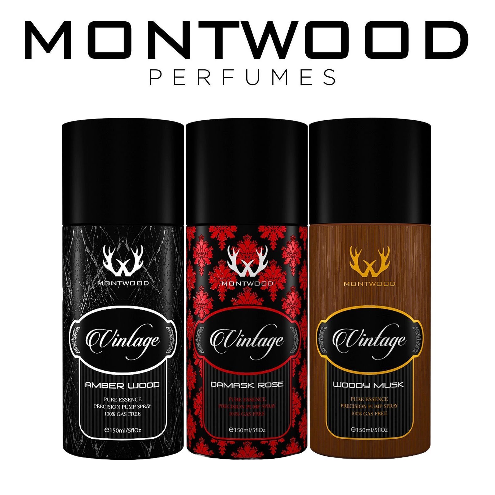 Montwood Vintage Perfume Sprays Deal (Pack Of 3)