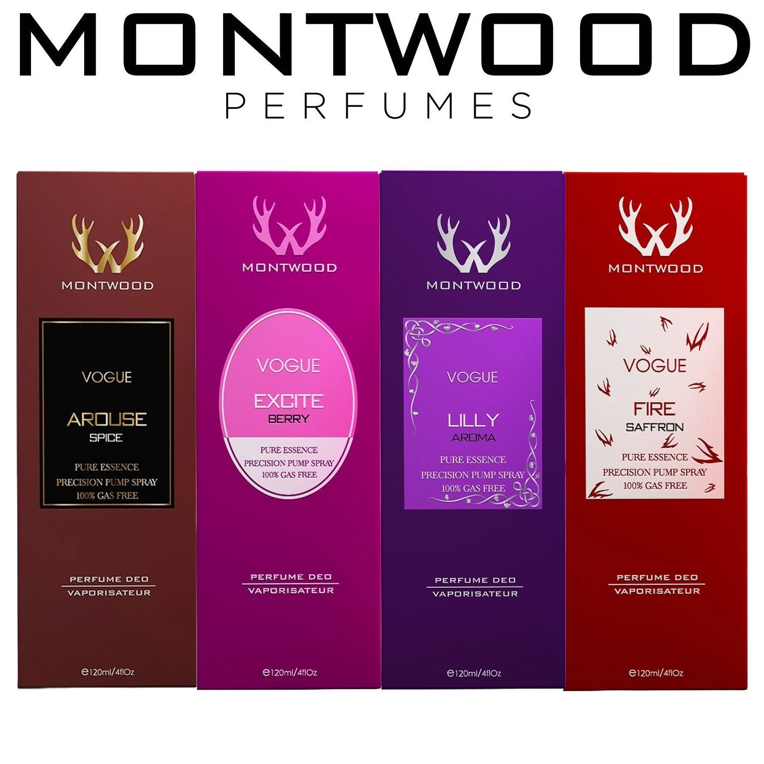 Montwood Vogue Series Perfume Sprays Deal (Pack Of 4)