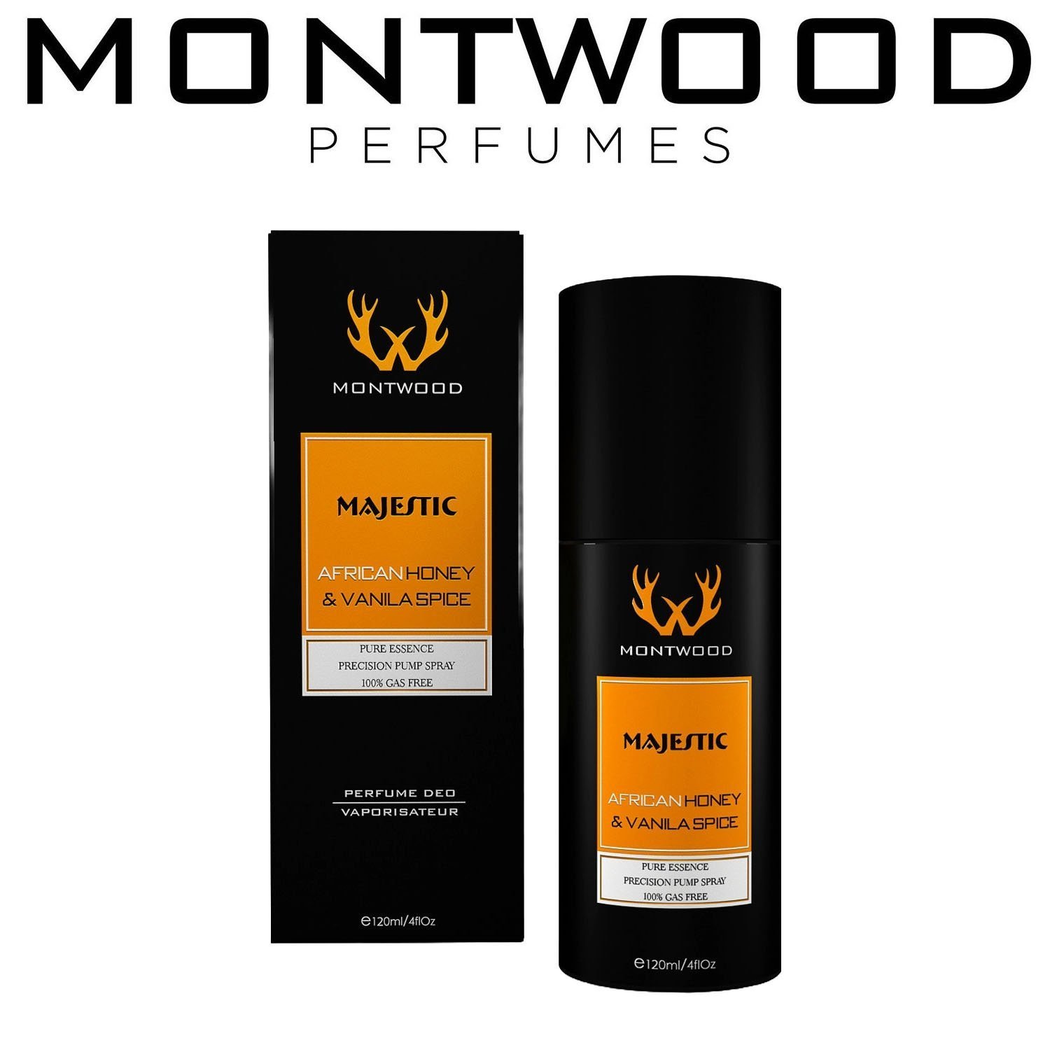 Montwood Majestic African Honey & Vanila Spice Perfume Spray (120ml)