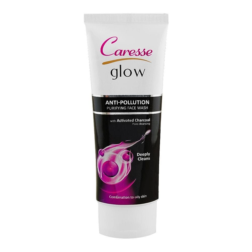 Caresse Glow Anti Pollution Purifying Face Wash With Charcoal For Combination To Oily Skin (100ml)