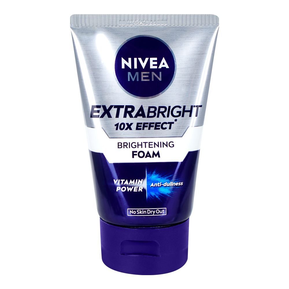 Nivea Men Extra Bright 10x Effect Brightening Foam Face Wash (100gm)