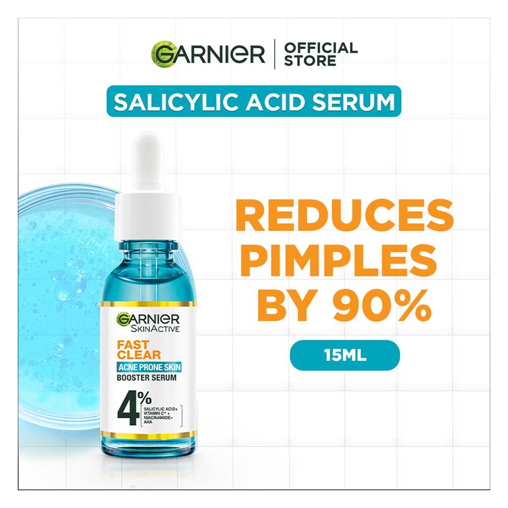 Garnier Skin Active Fast Clear Booster Face Serum, For Acne Prone Skin, With Salicylic Acid (15ml)