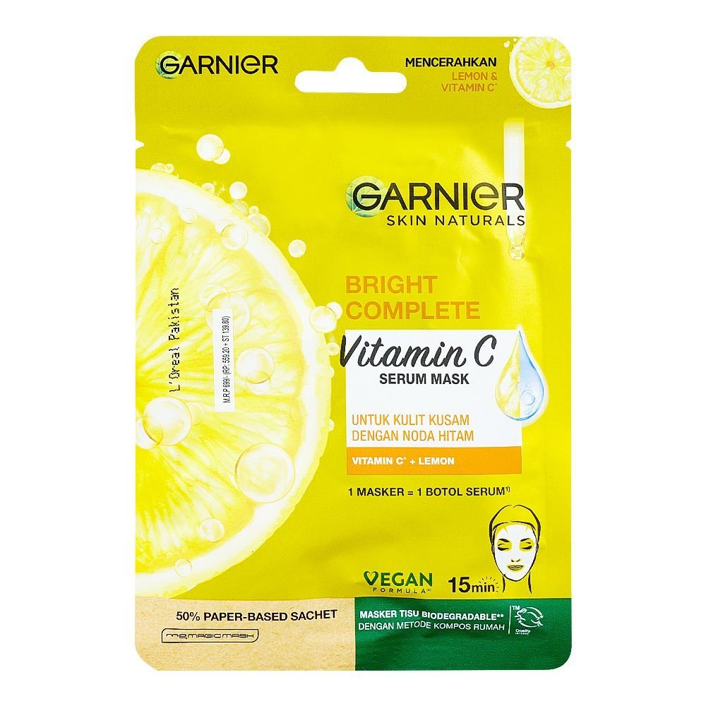 Garnier Skin Naturals Bright Complete Vitamin C + Lemon Serum Mask (28gm)