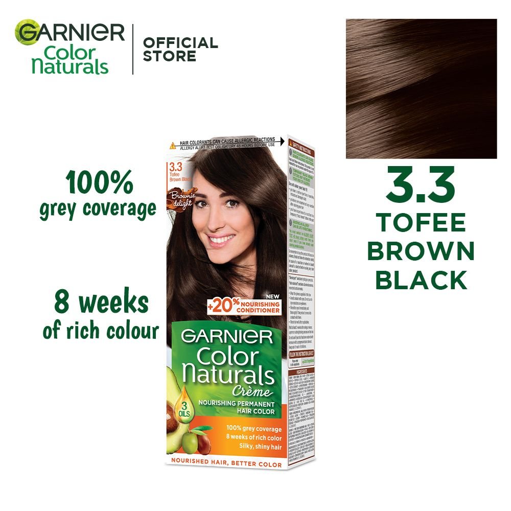 Garnier Color Natural Hair Color 3.3 Tofee Brown Black