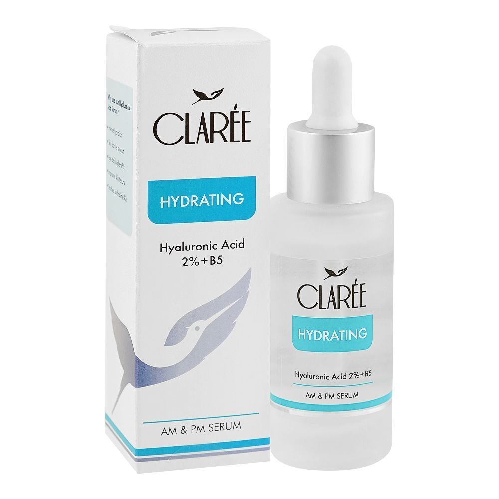 Claree Hydrating Hyaluronic Acid 2% + B5 Serum, Strengthens Skin Barrier (30ml)