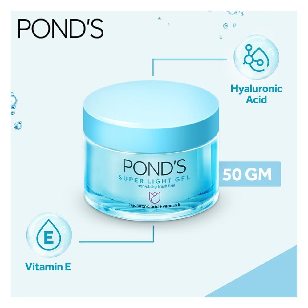Ponds Hydra Miracle Hyaluronic Acid Super Light Gel, Face Moisturizer (50gm)