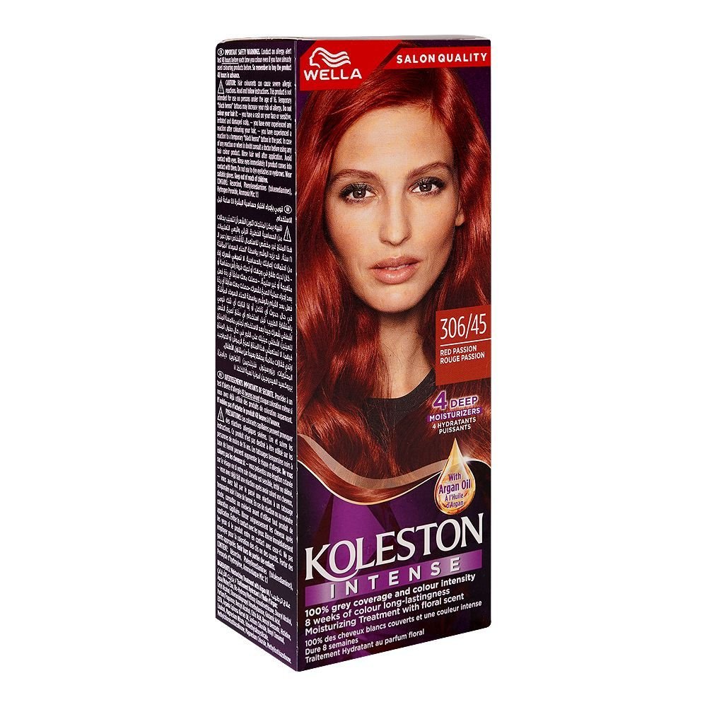 Wella Koleston Intense Hair Color Cream Phenylenediamines Hydrogen Peroxide Argan Oil 306/45 Red Passion