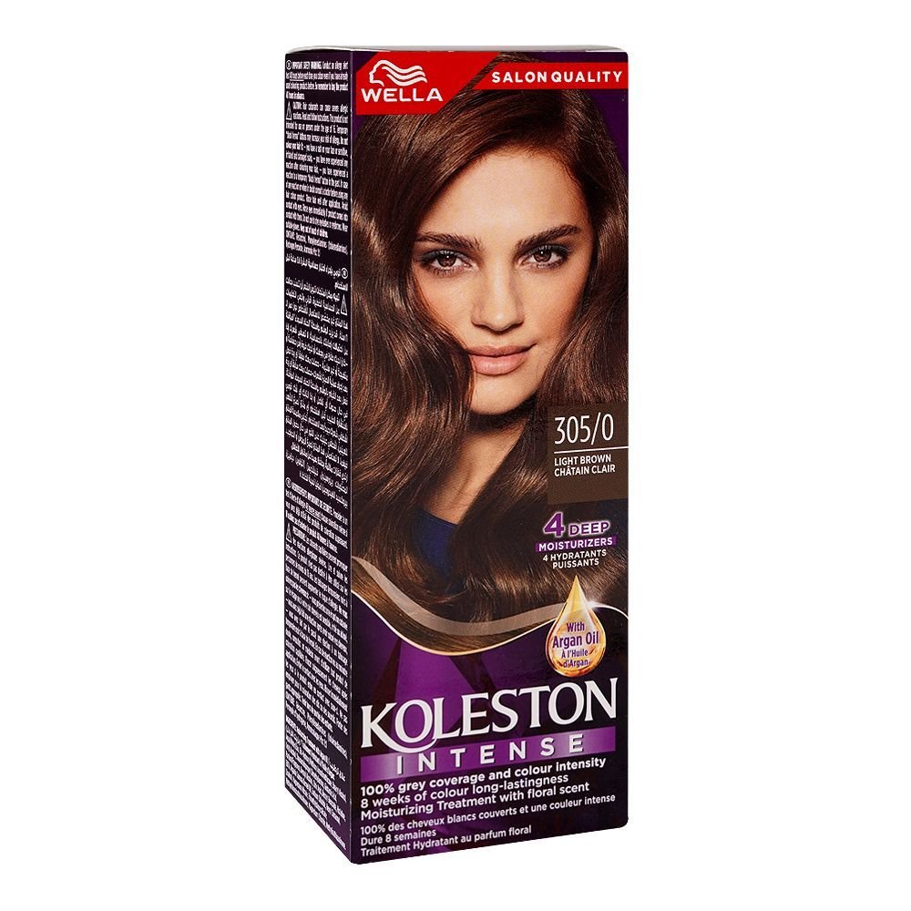 Wella Koleston Intense Hair Color Cream Phenylenediamines Hydrogen Peroxide Argan Oil 305/0 Light Brown