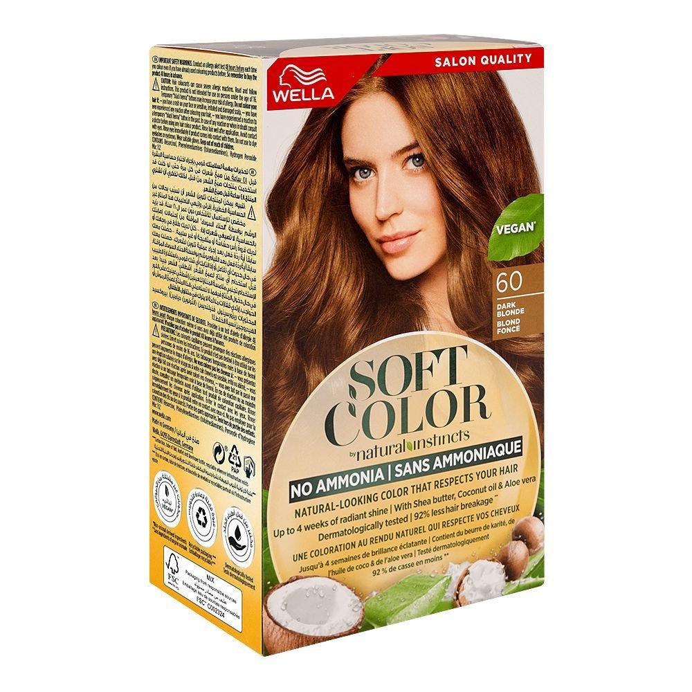 Wella Soft Color No Ammonia Hair Color Phenylenediamines Hydrogen Peroxide Vegan 60 Dark Blonde