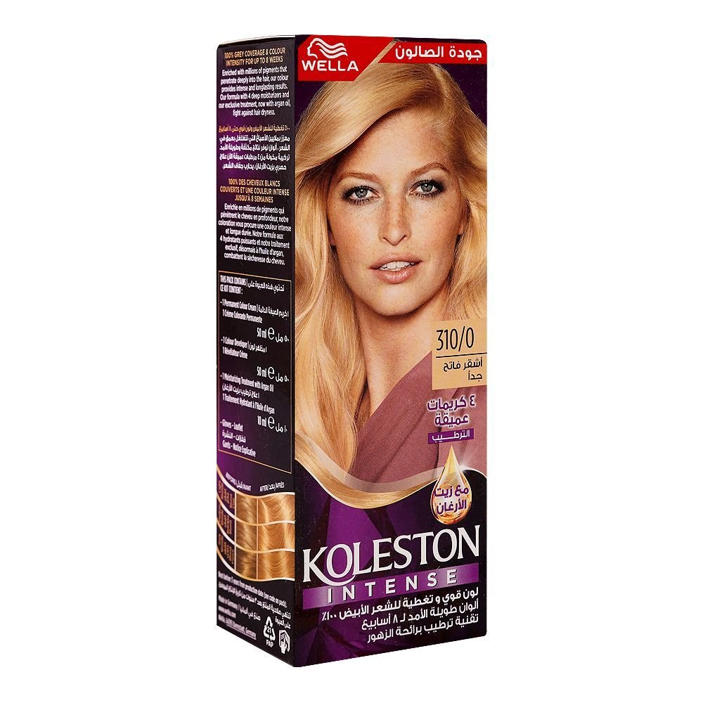 Wella Koleston Intense Hair Colour Phenylenediamines Hydrogen Peroxide Argan Oil 310/0 Ultra Light Blonde