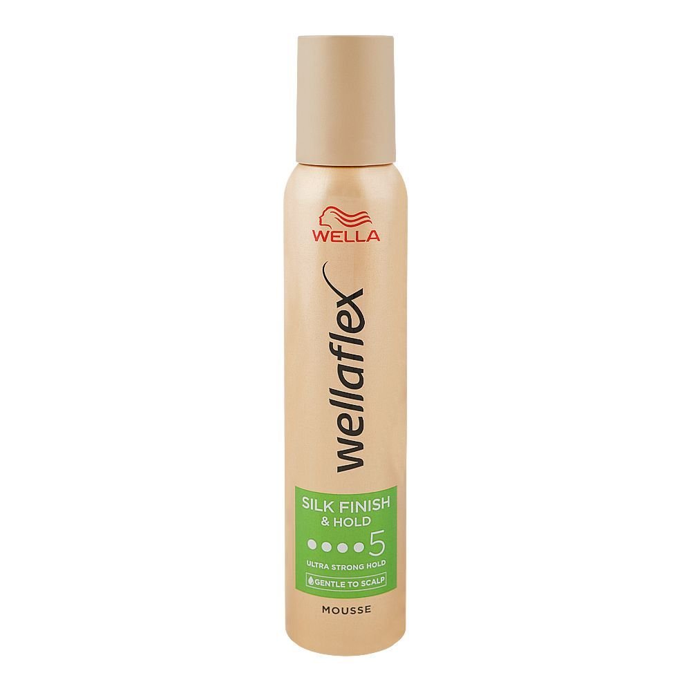 Wella Wellaflex Silk Finish & Hold Ultra Strong Hold 5 Hair Mousse Spray (200ml)