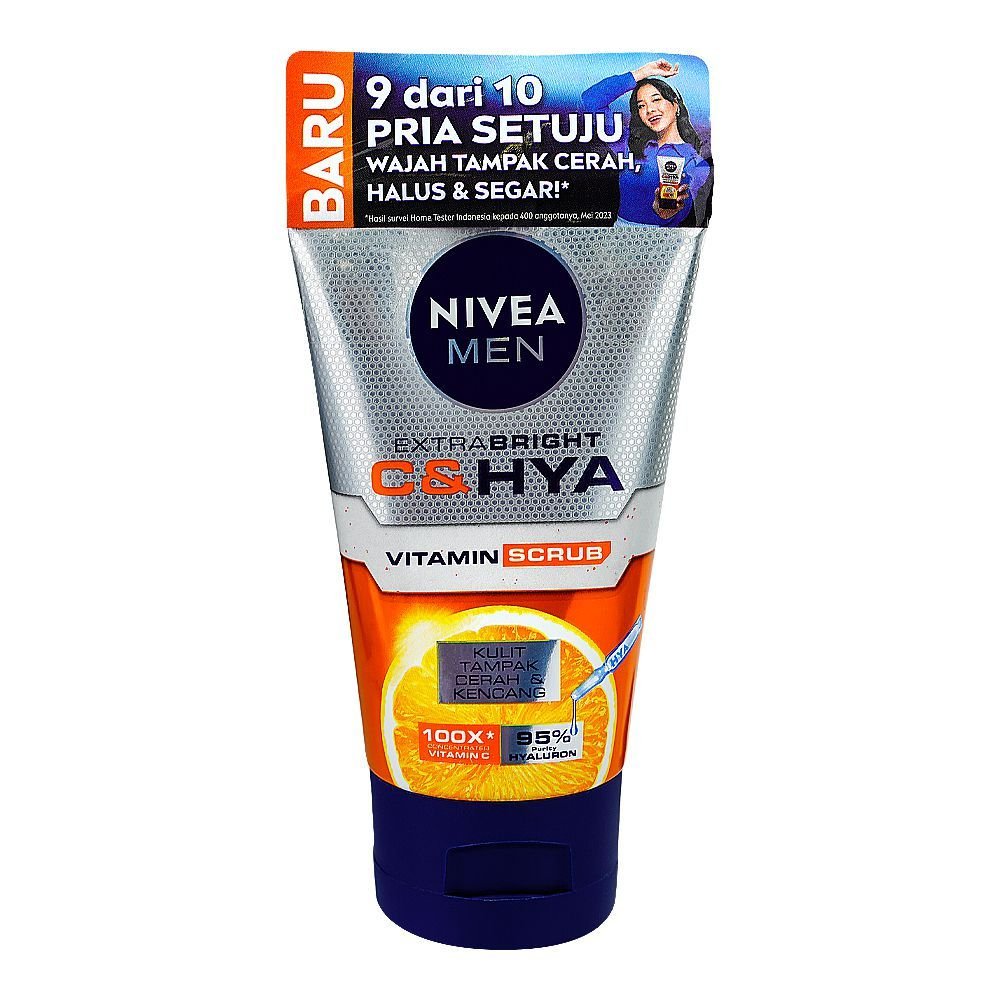 Nivea Men Extra Bright Vitamin-C & Hya Scrub (100ml)