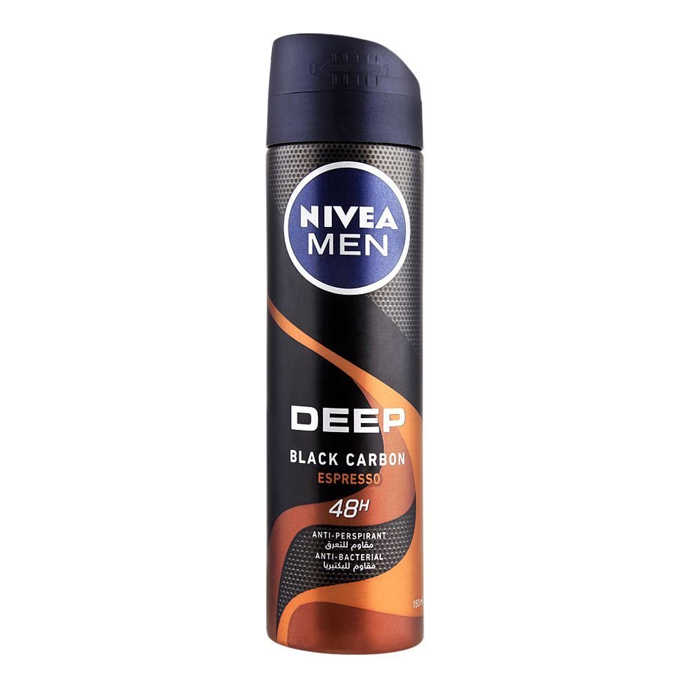 Nivea Men 48h Deep Black Carbon Espresso Anti-Perspirant Deodorant Body Spray (150ml)