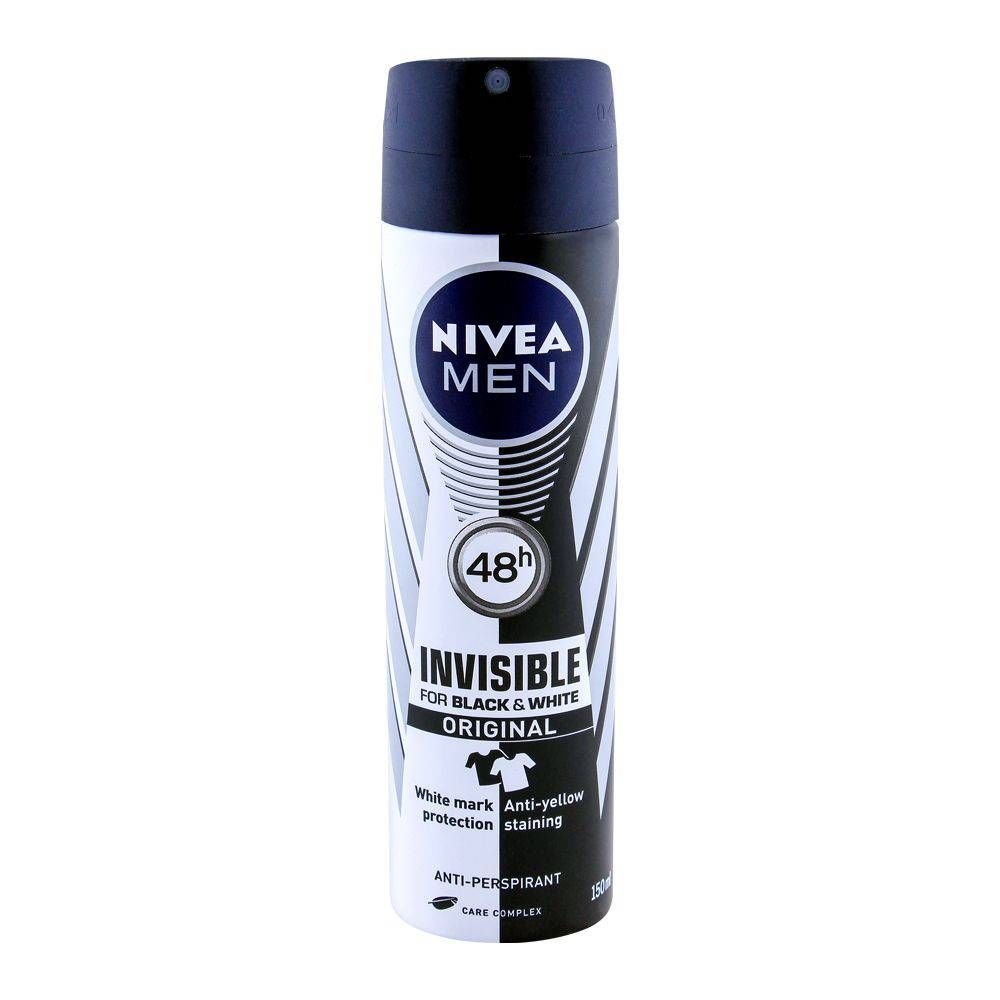 Nivea Men 48h Invisible Original Deodorant Spray, For Black & White (150ml)