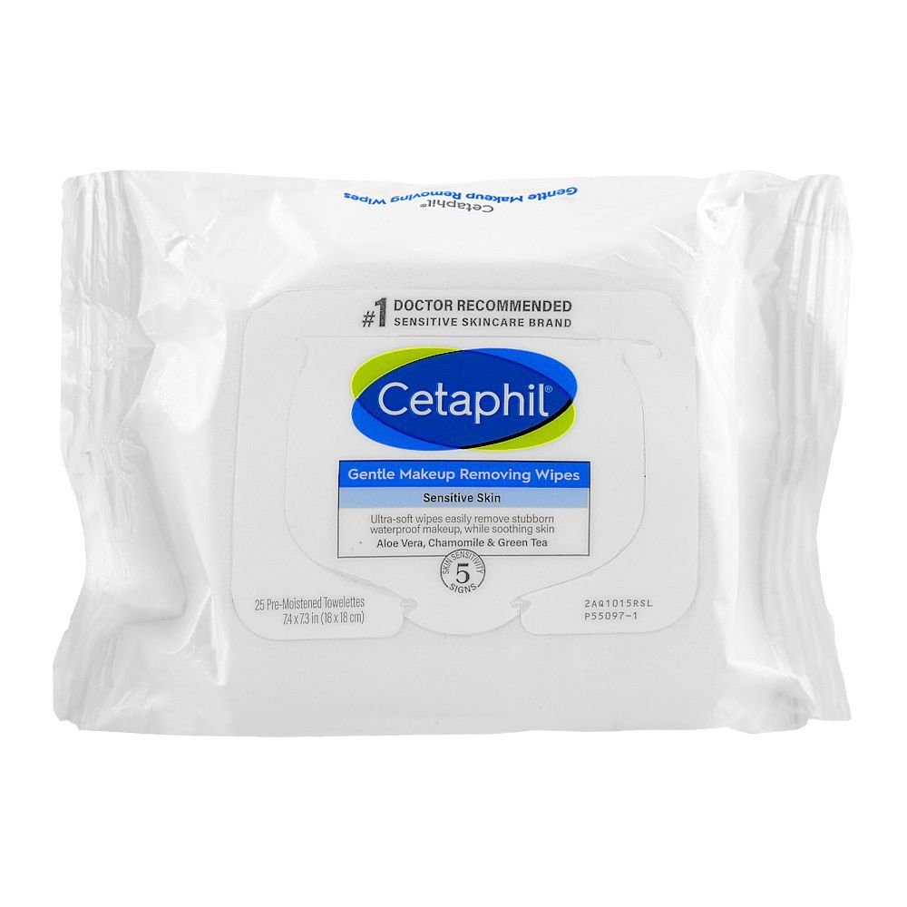 Cetaphil Gentle Makeup Removing Wipes, For Sensitive Skin, 25-Pack