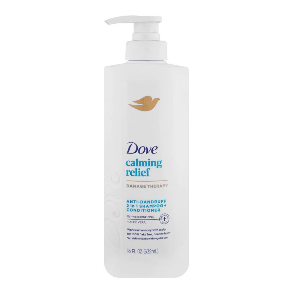 Dove Calming Relief Damage Therapy 1% Pyrithione Zinc + Aloe Vera Anti-Dandruff 2-In-1 Shampoo + Conditioner (532ml)
