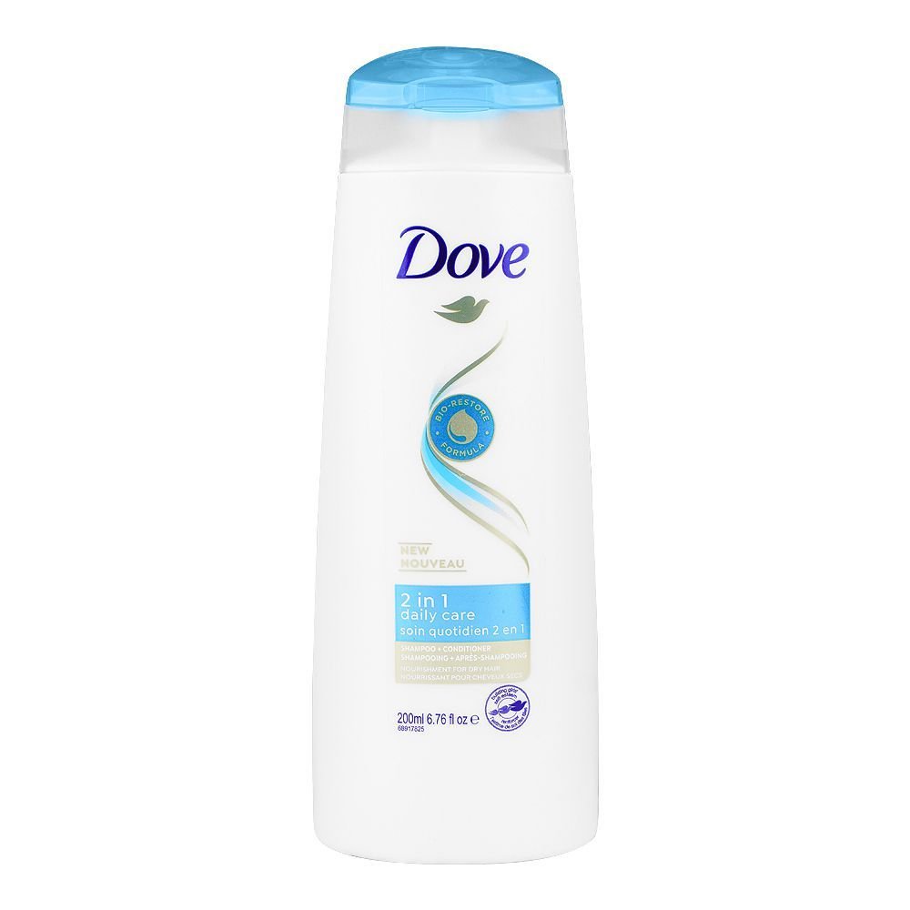 Dove Daily Care 2in1 Shampoo+Conditioner, For Dry Hair (200ml)
