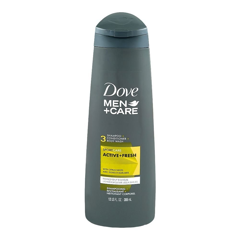 Dove Men + Care Sport Care Active + Fresh 3-In-1 Shampoo + Conditioner + Body Wash (355ml)