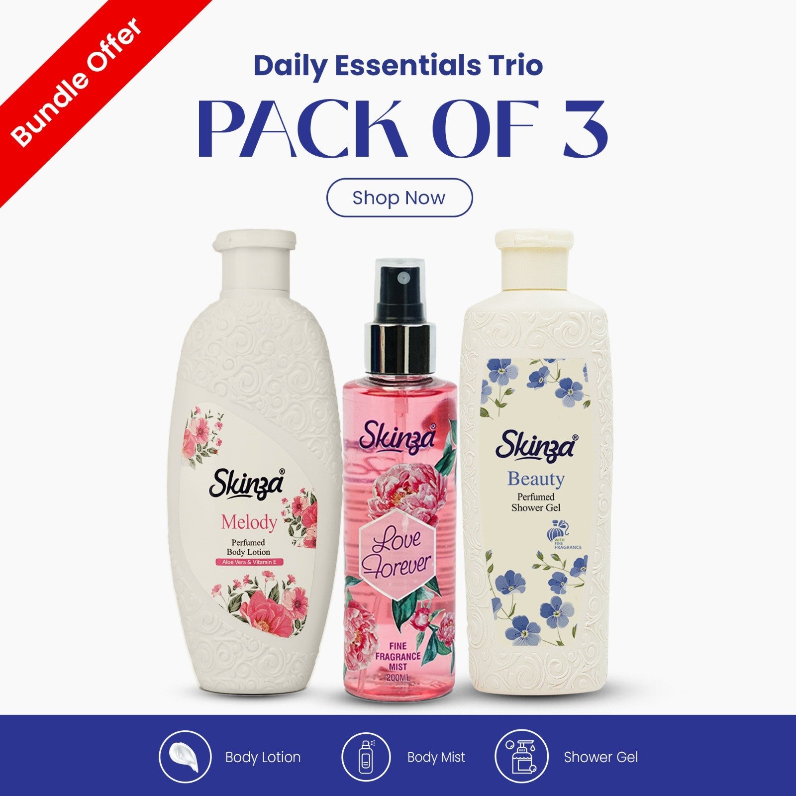 Skinza Daily Essentials Trio (Pack Of 3)