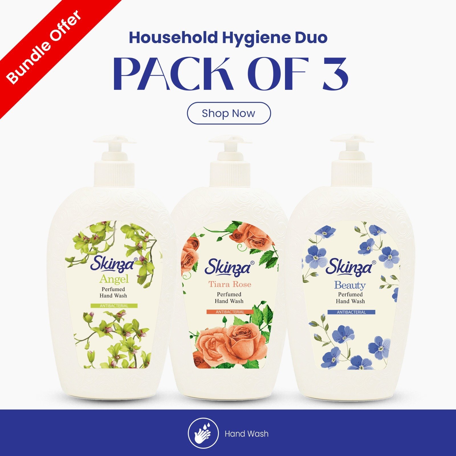 Skinza Household Hygiene Perfumed Hand Wash (Pack Of 3)