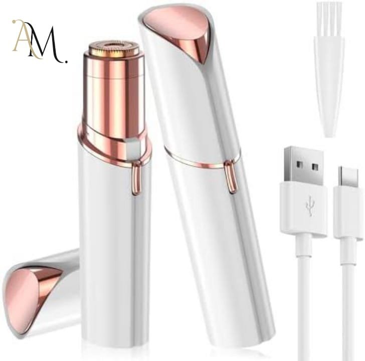 Rechargeable Hair Remover Facial Hair Removal Electric Trimmer | High Quality Pocket Sized Facial Hair Removal Machine Epilator For Upper Lips Lipstick Shape Razor Eyebrow Shaver Hair Trimmer For Women | Smooth Skin Hair Remover