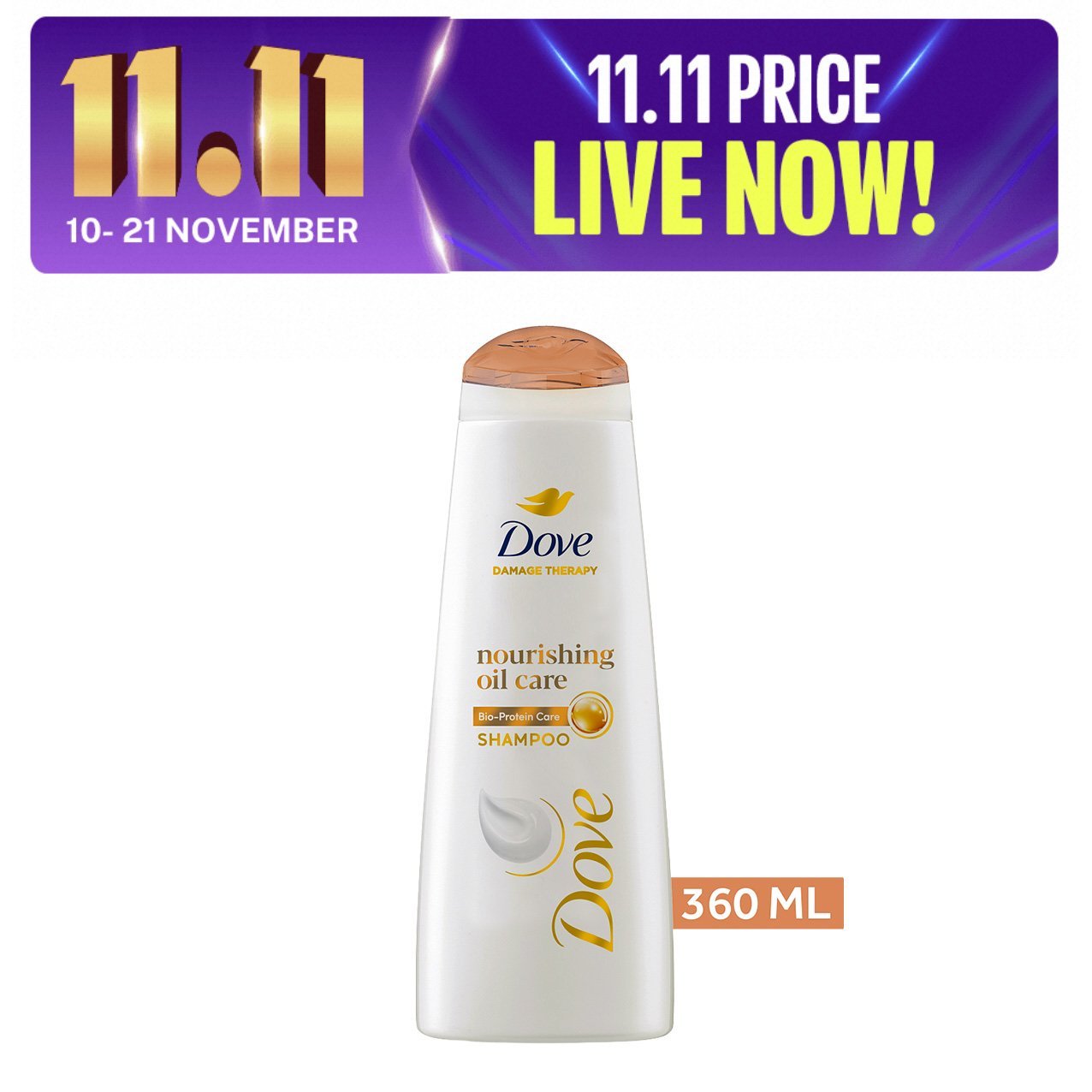 Dove Shampoo Nourishing Oil Care (360ml)